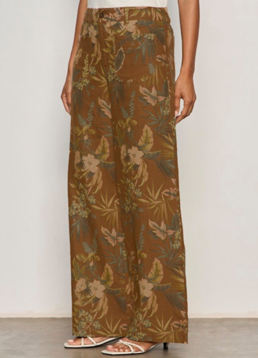 The Linen Marine Wide Leg Pants - Vintage Ivy