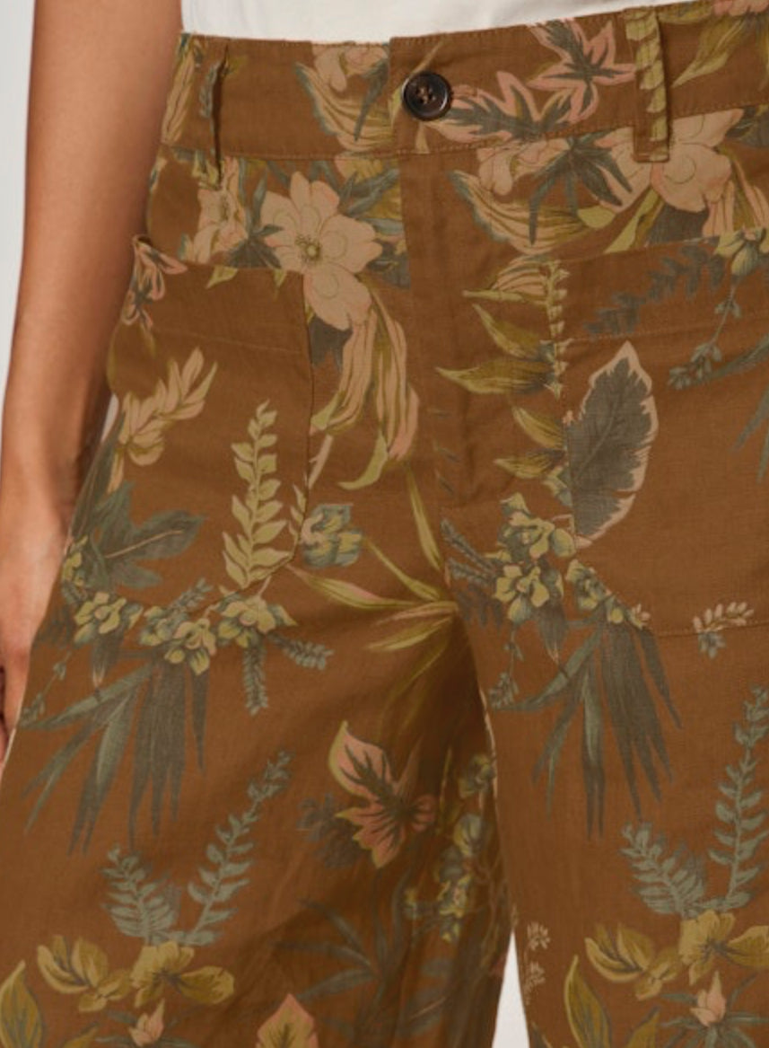 The Linen Marine Wide Leg Pants - Vintage Ivy