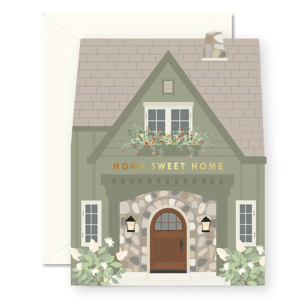 Green Home Sweet Home Greeting Card
