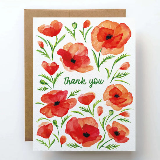 Poppy Thank You Greeting Card