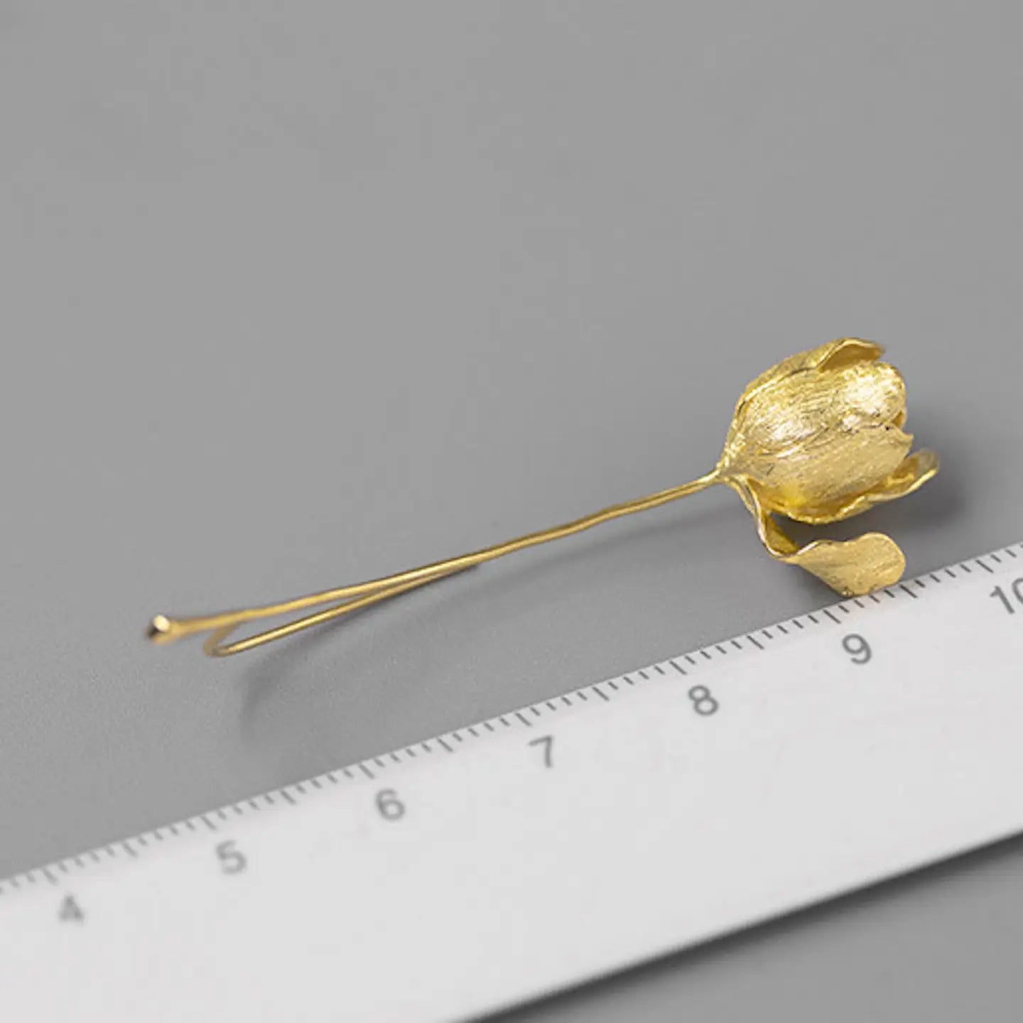 Longline Tulip Drop Earrings - Gold