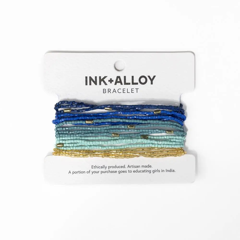 Chelsea Stacked Beaded Bracelet Set - Blue