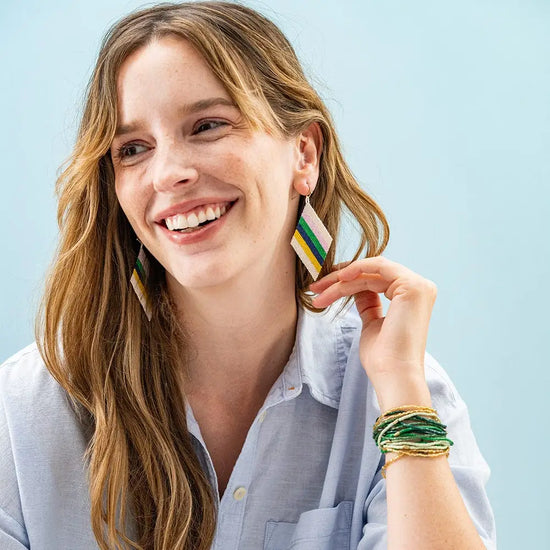 Chelsea Stacked Beaded Bracelet Set - Green