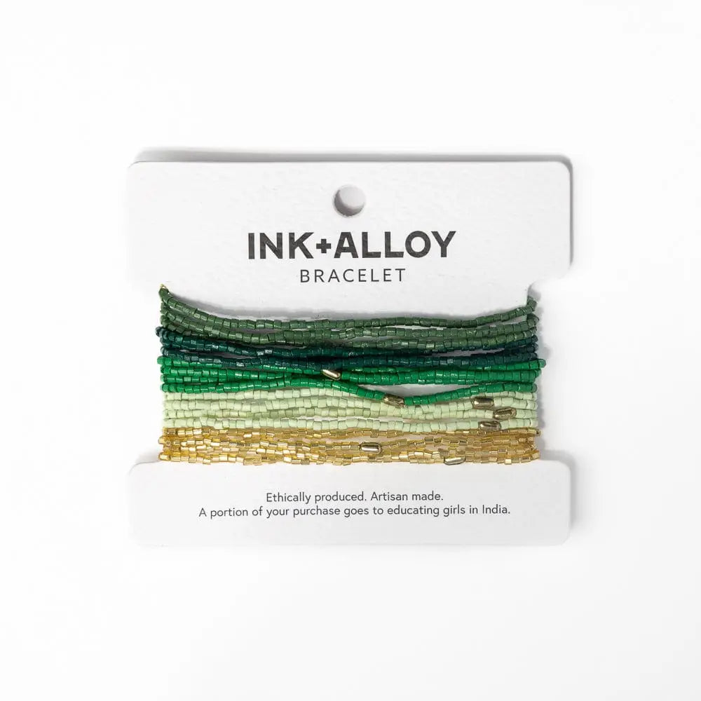 Chelsea Stacked Beaded Bracelet Set - Green