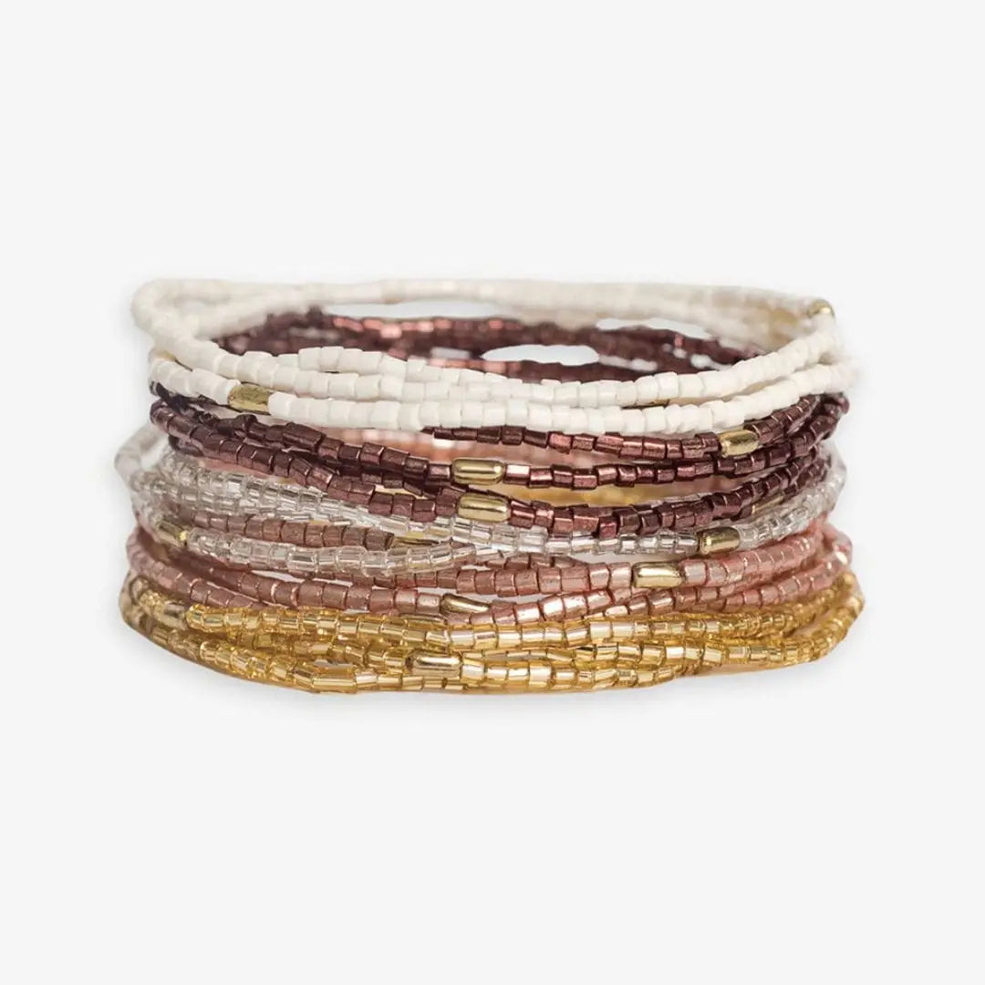 Chelsea Stacked Beaded Bracelet Set - Mixed Metals