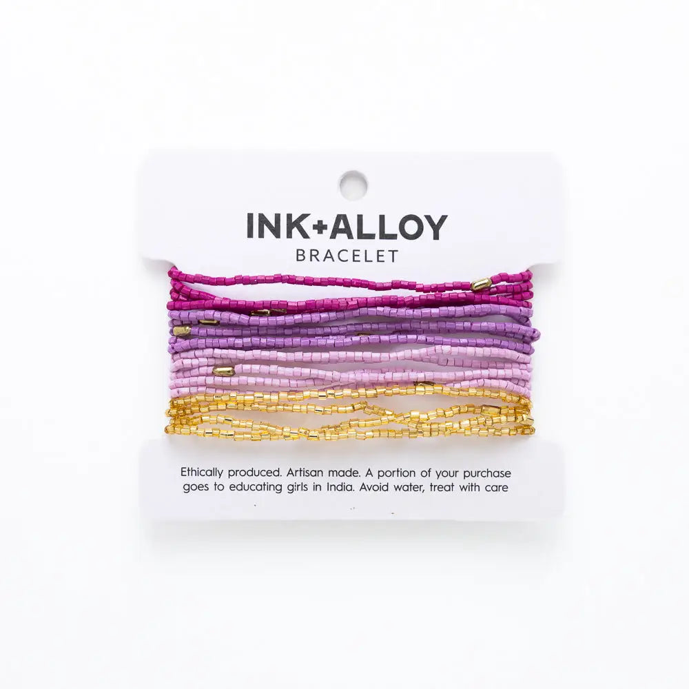 Chelsea Stacked Beaded Bracelet Set - Purple