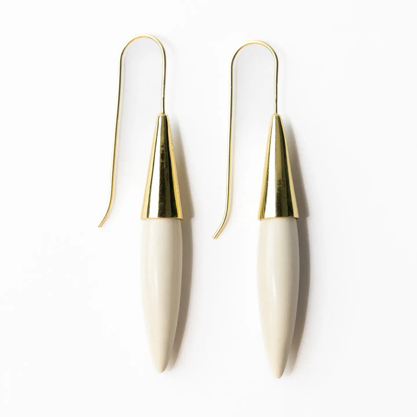 Elizabeth Ceramic Spike Earrings - White