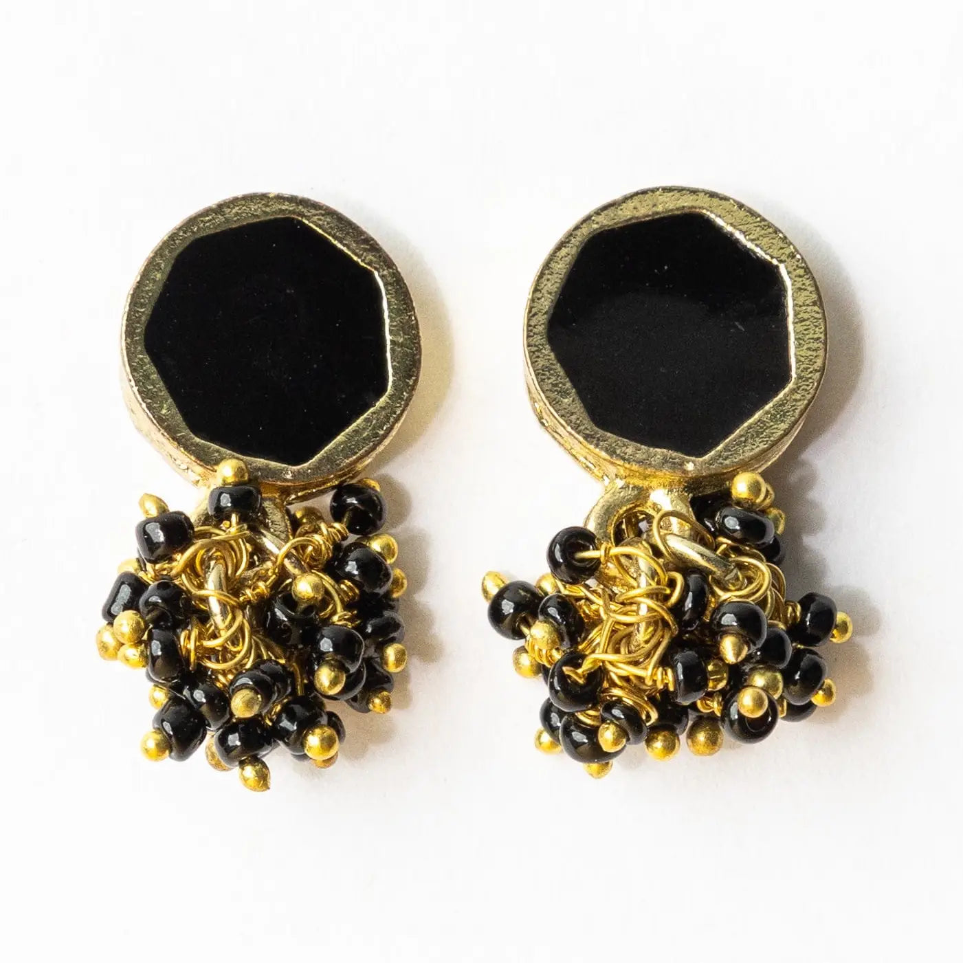 Kimberly Enameled Earrings - Black