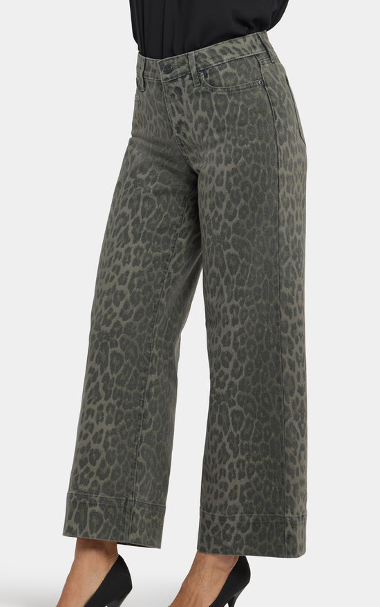 Teresa Wide Leg Pants - Vine Leaf Leopard Print