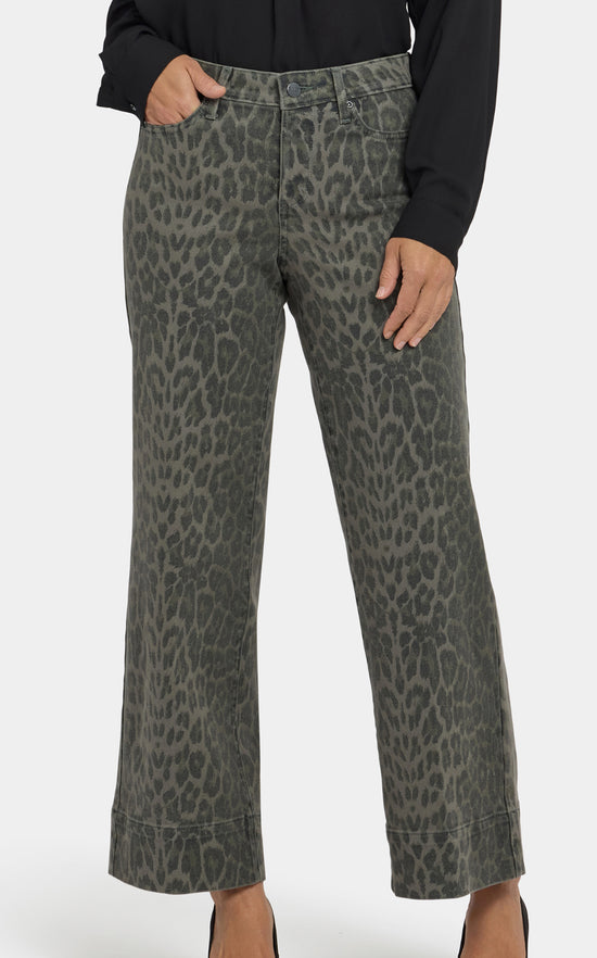 Teresa Wide Leg Pants - Vine Leaf Leopard Print