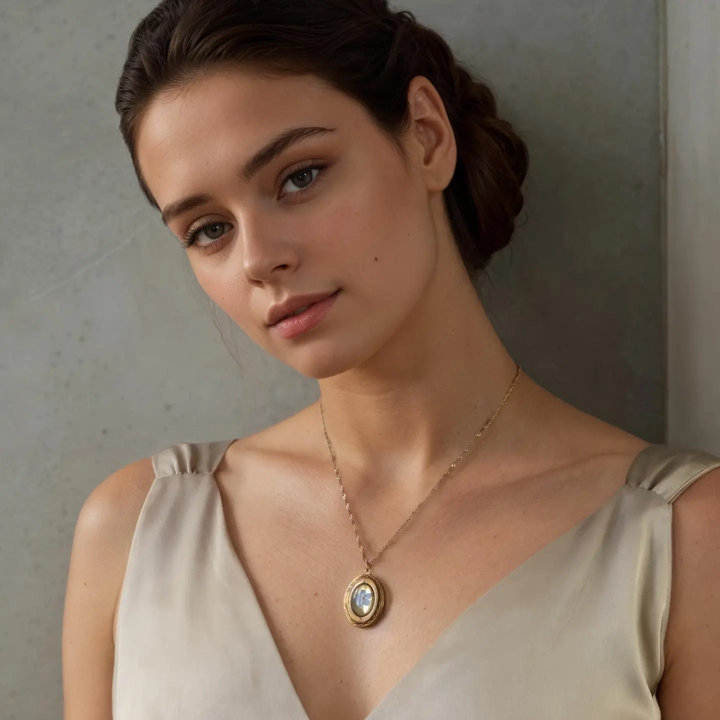 Forget-Me-Not Locket Necklace