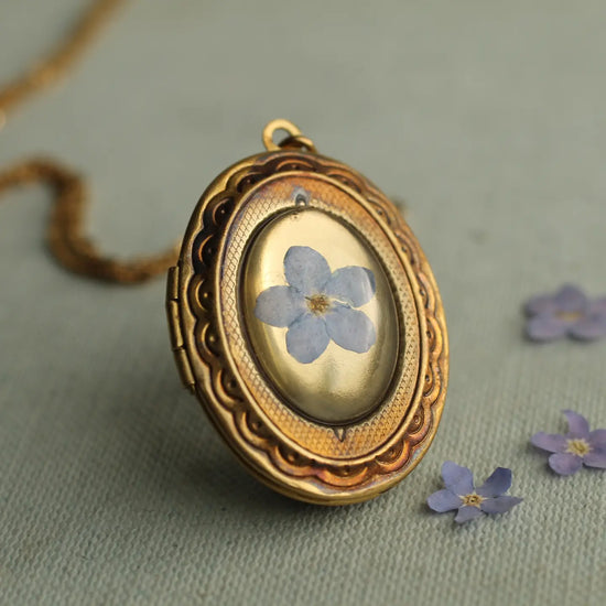 Forget-Me-Not Locket Necklace