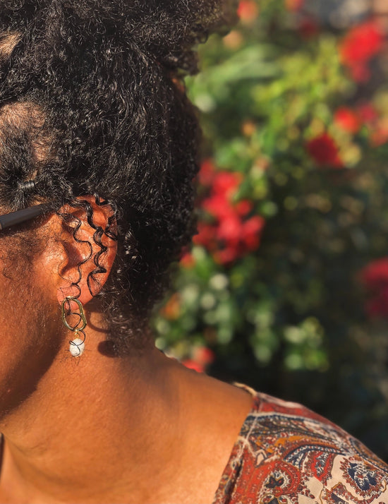 Abstract Pearl Stud Earrings