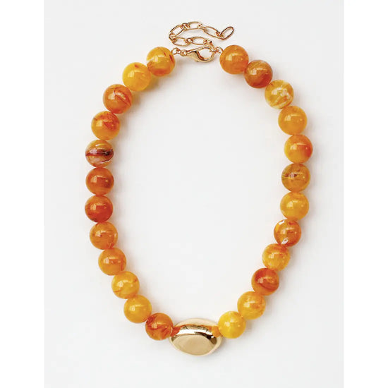 Gold Eye Accent Beaded Statement Necklace