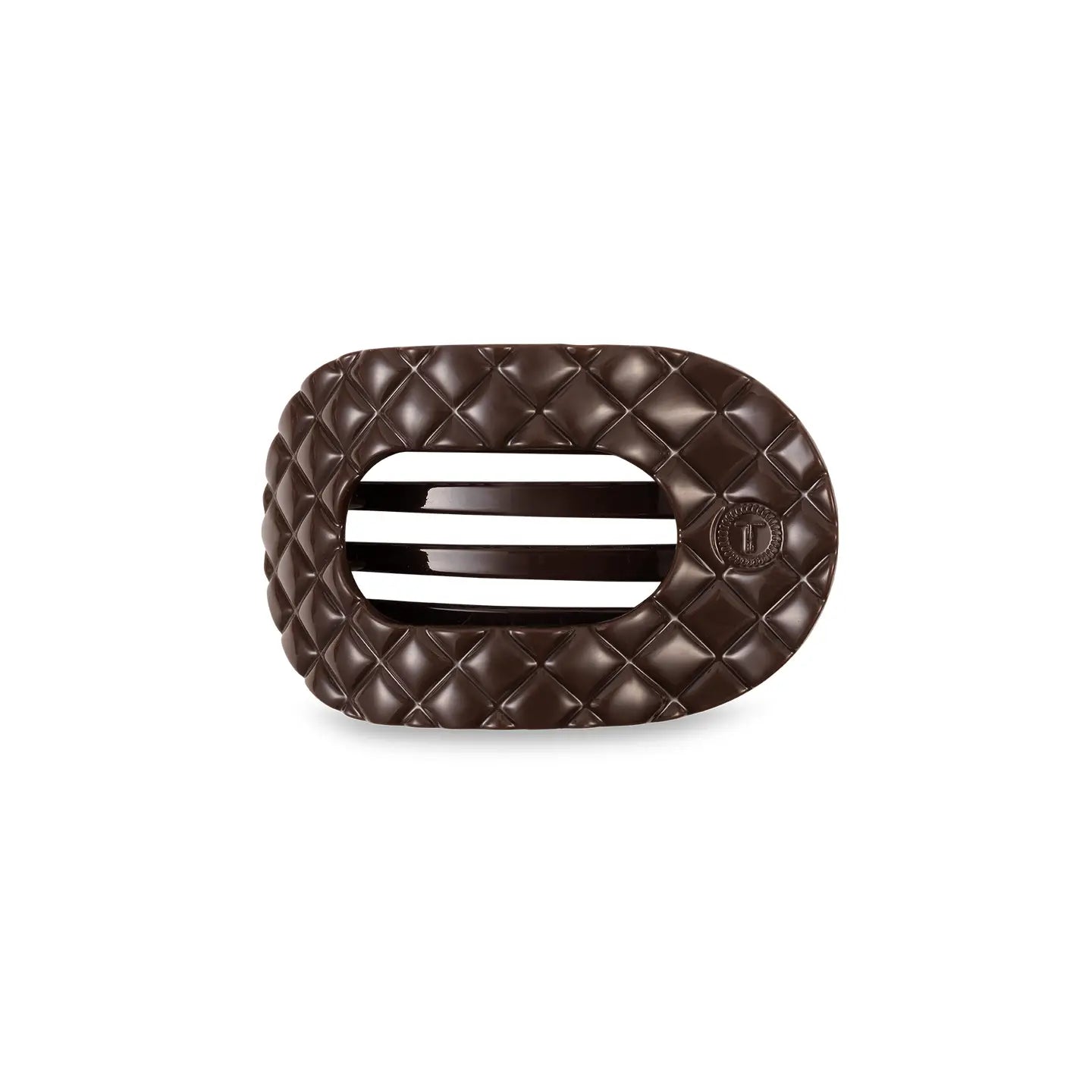 Round Flat Hair Clip - Truly Taupe Quilted - Small