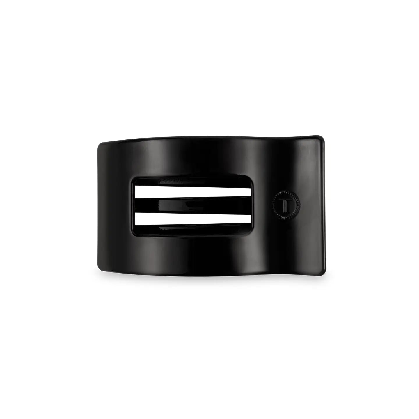 Flat Rectangle Hair Clip - Jet Black - Small