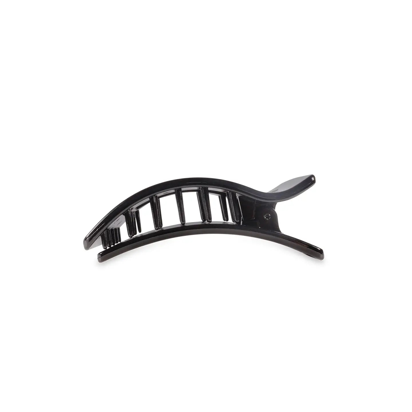 Flat Rectangle Hair Clip - Jet Black - Small