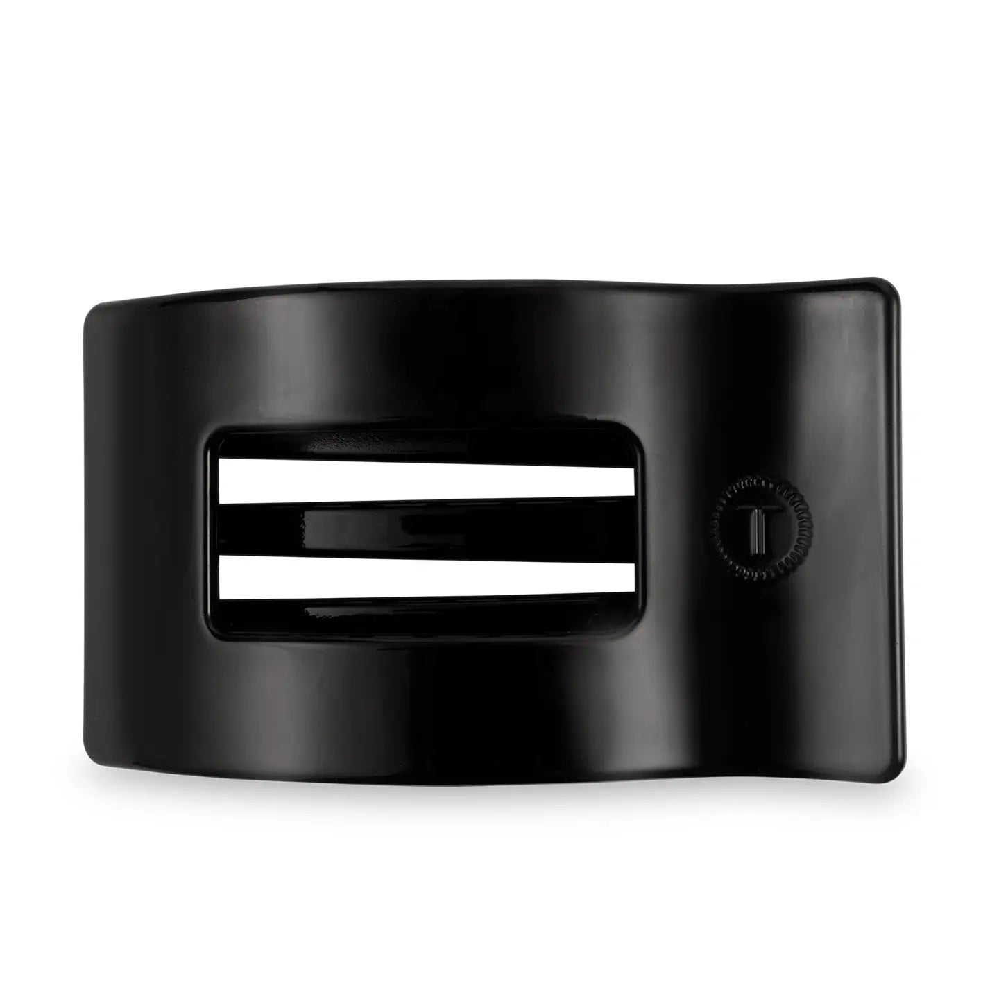 Flat Rectangle Hair Clip - Jet Black - Large