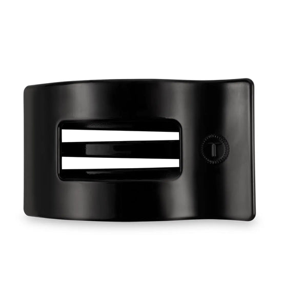 Flat Rectangle Hair Clip - Jet Black - Large