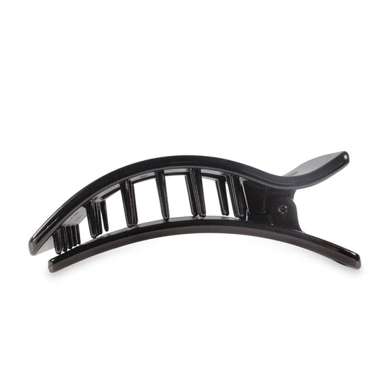 Flat Rectangle Hair Clip - Jet Black - Large