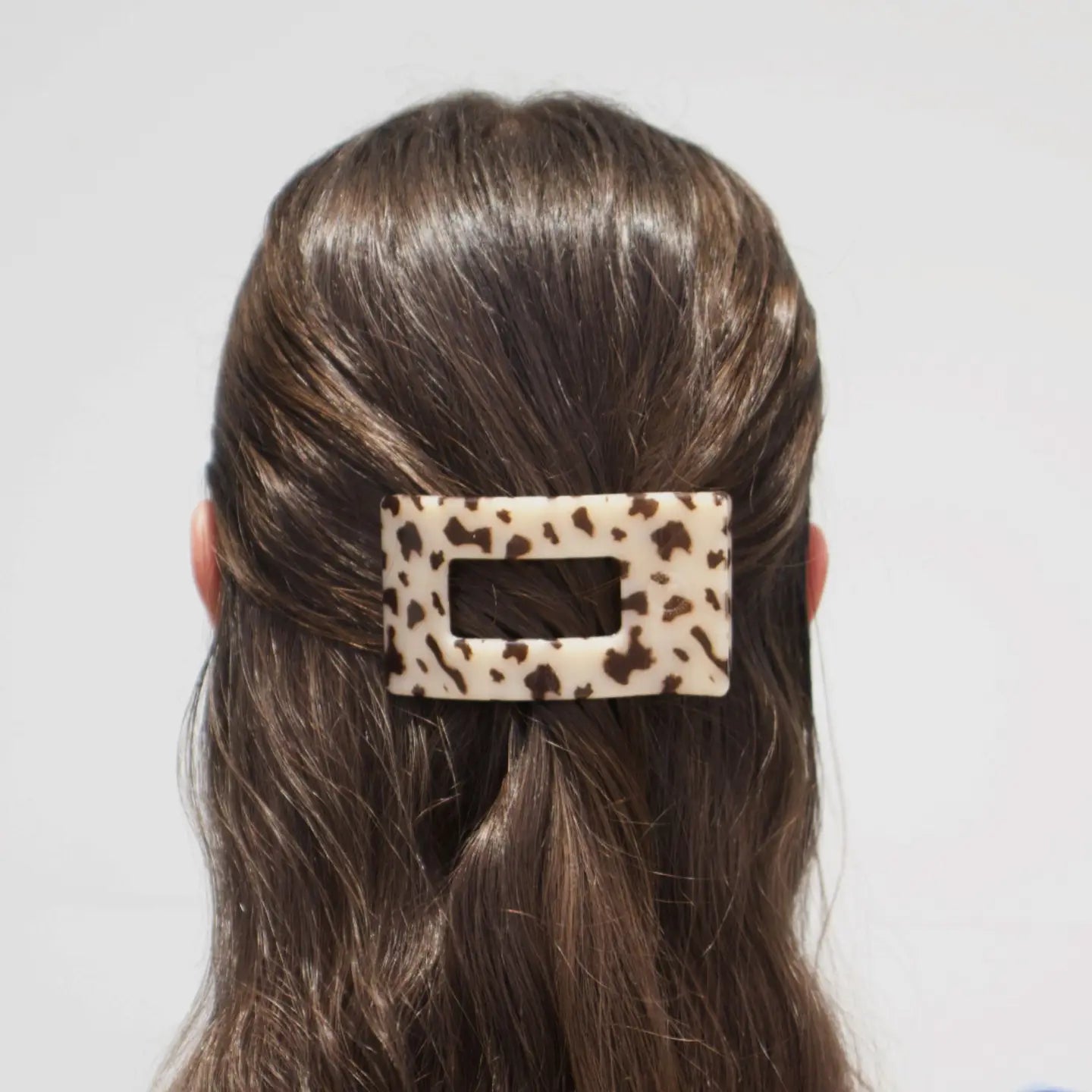 Flat Rectangle Hair Clip - Blond Tortoise - Small