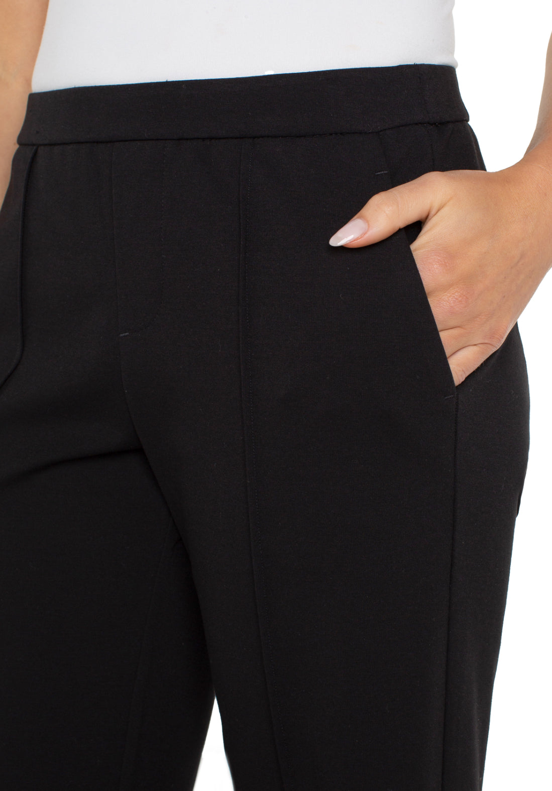 Kayla Pull On Wide Leg Trousers - Black