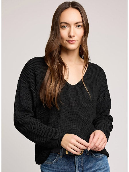Tucker V-Neck Sweater - Black
