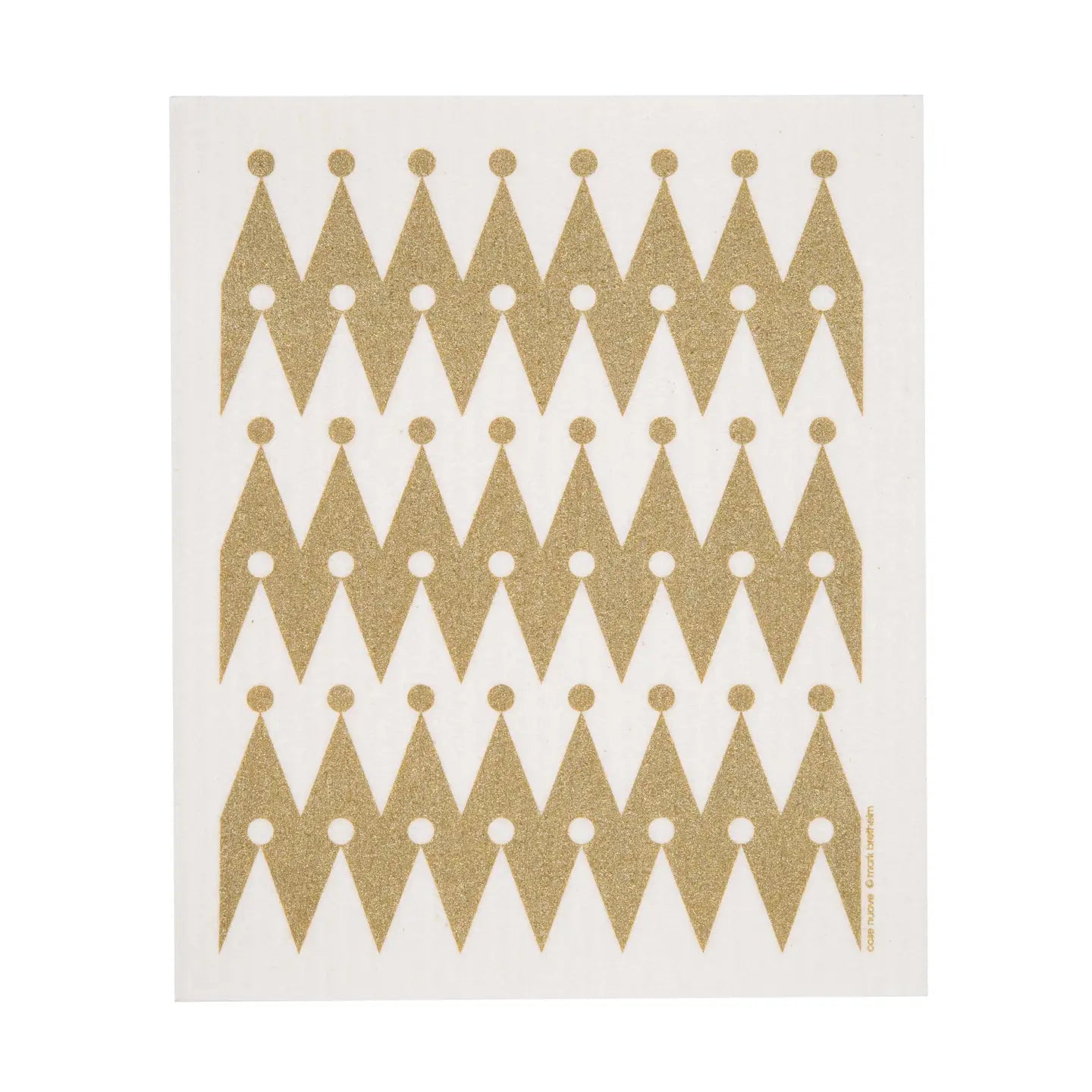 Swedish Dishcloth - Point Dot Border - Gold