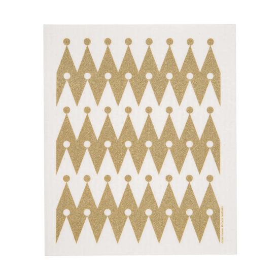 Swedish Dishcloth - Point Dot Border - Gold