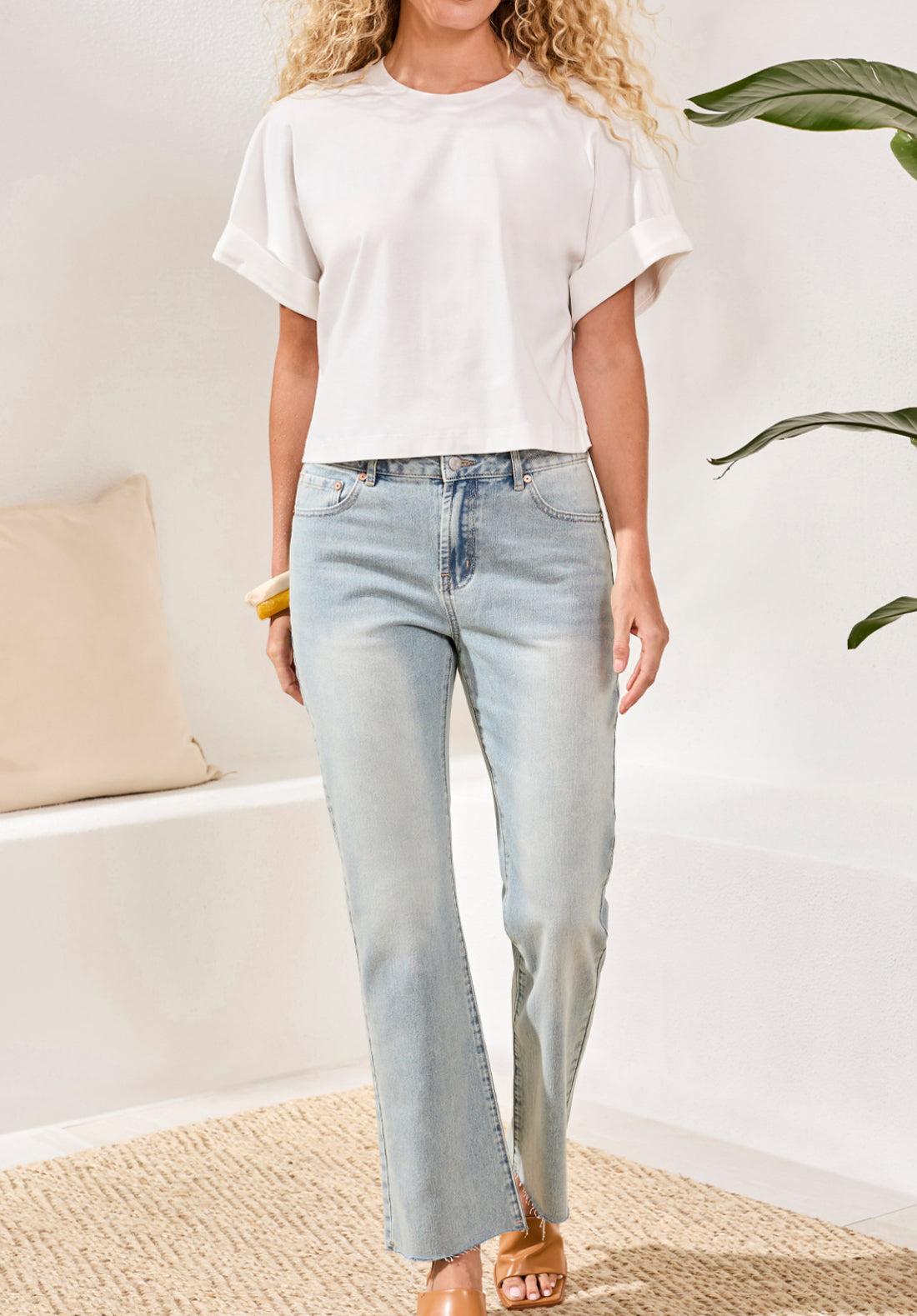 Cotton Crew Neck Tee - White