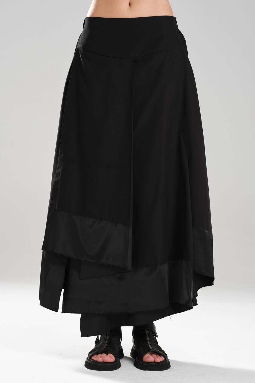 Skirt with Silk Trim - Black