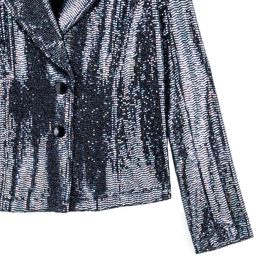 Shimmery Blazer - Gun Metal