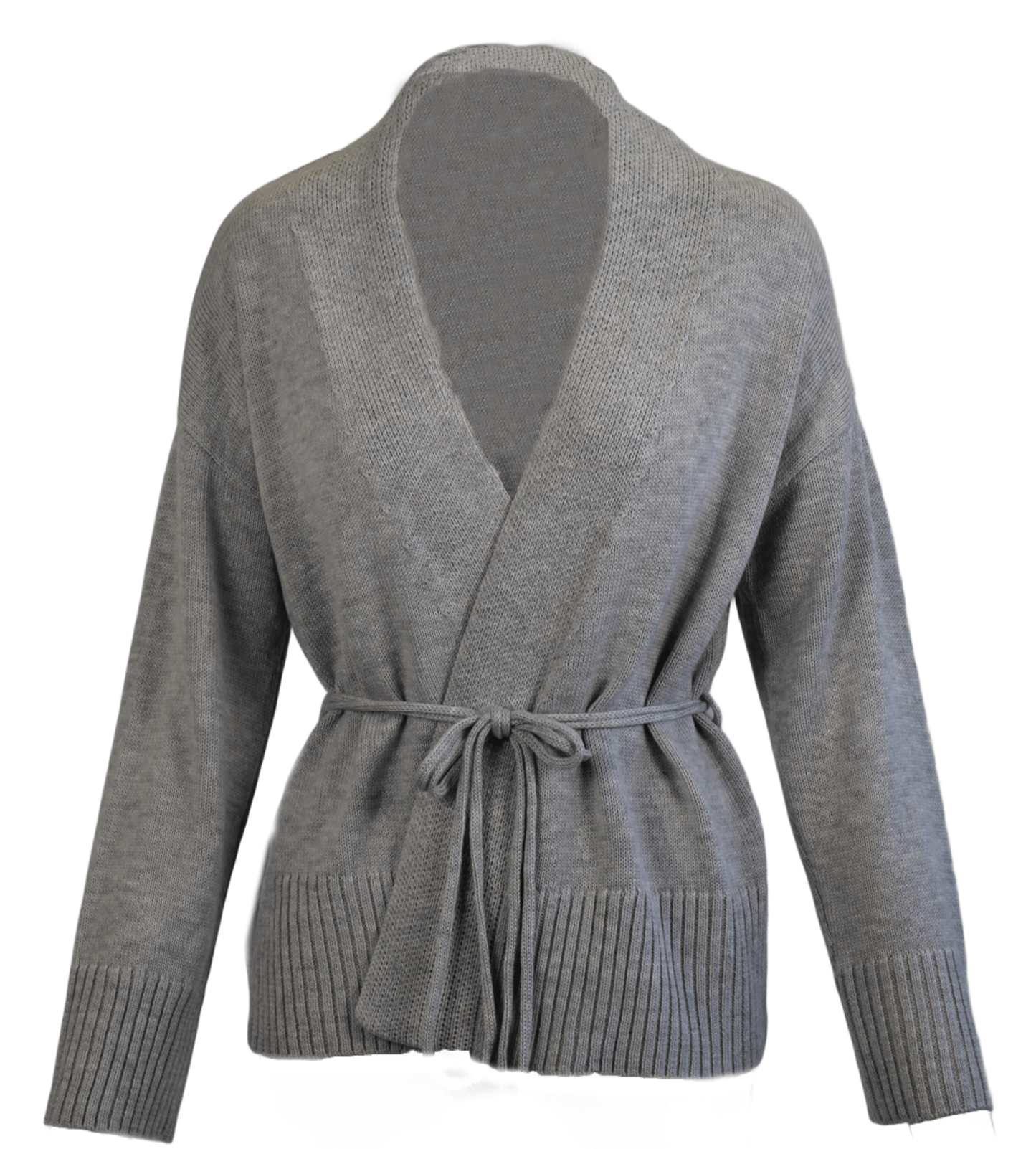 Cardigan with Tie Front - Stone