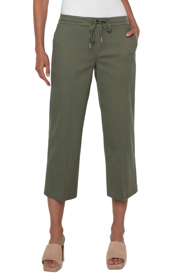 Kelsey Culotte with Tie Front - Dried Basil