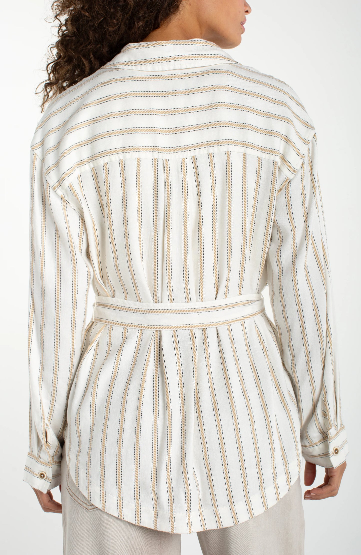 Belted Shacket - Cream/Tan