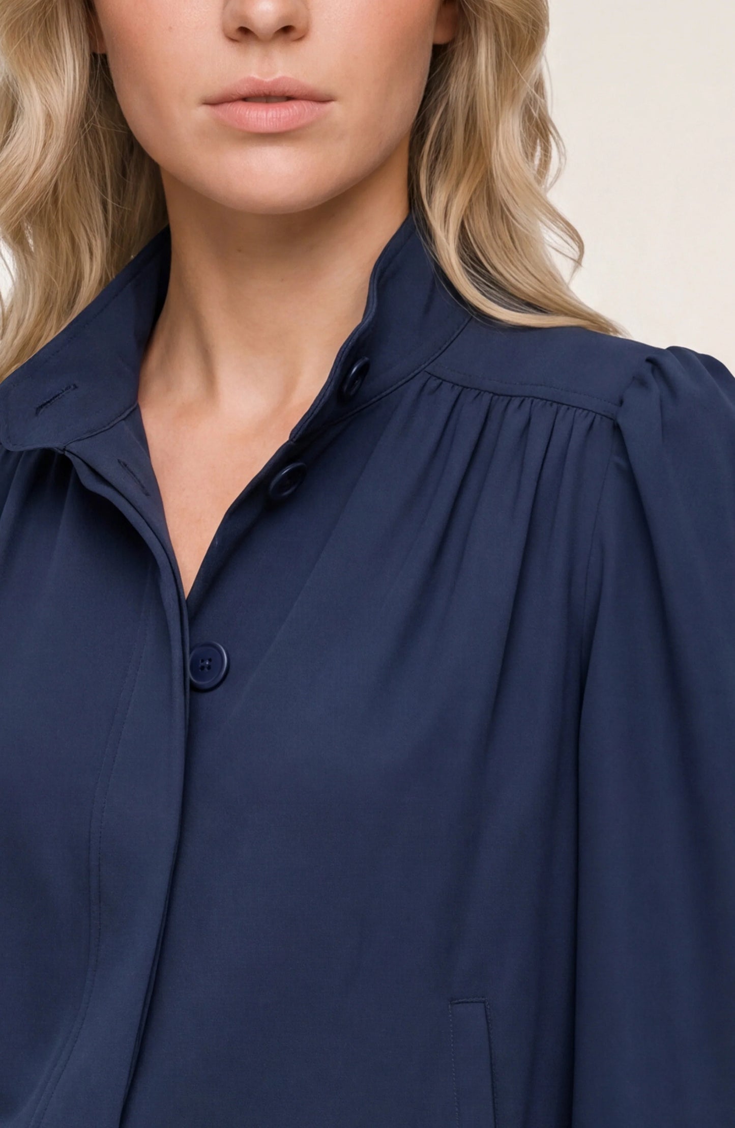 Puffed Sleeve Jacket - Oxford Navy