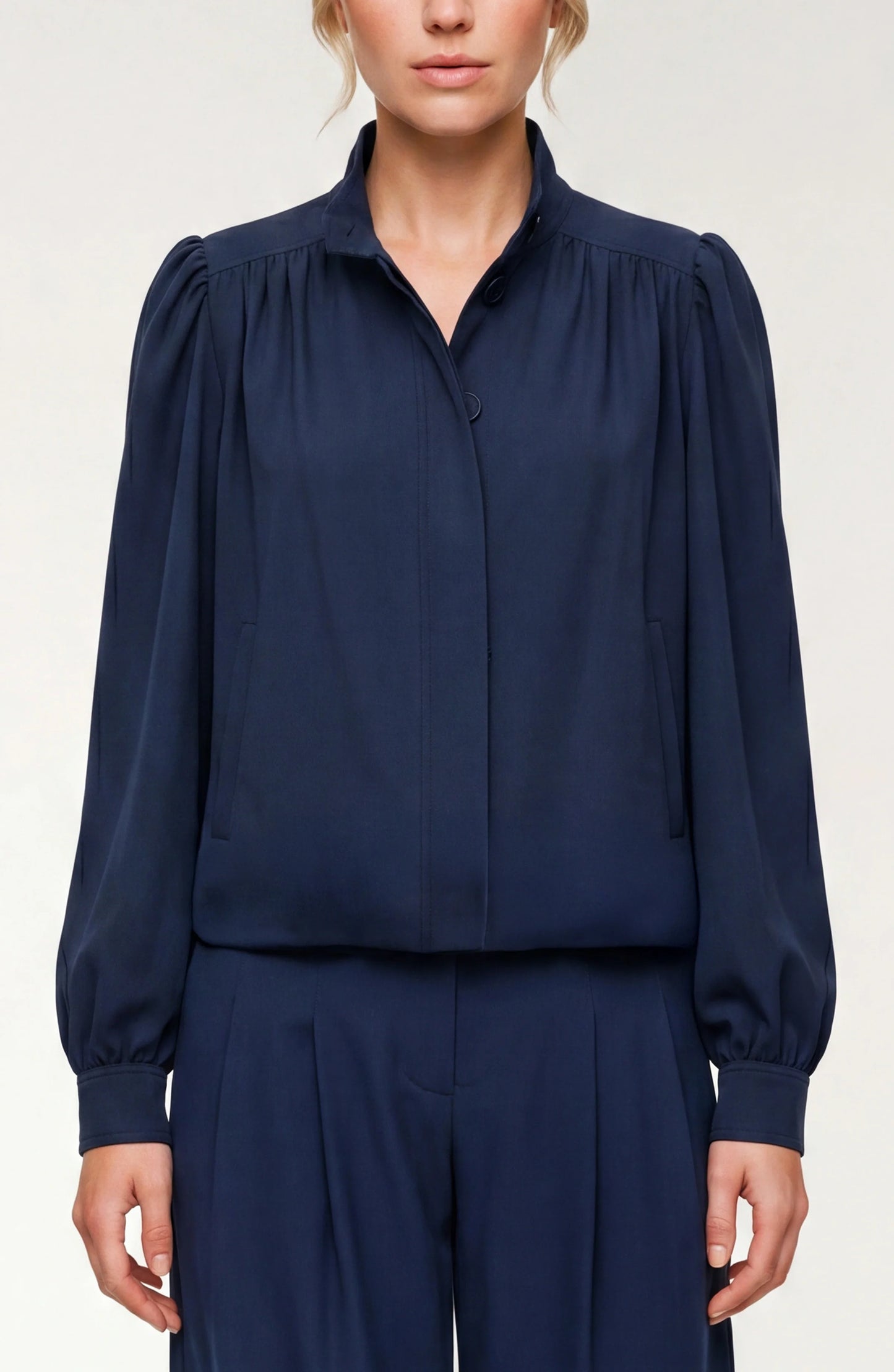 Puffed Sleeve Jacket - Oxford Navy