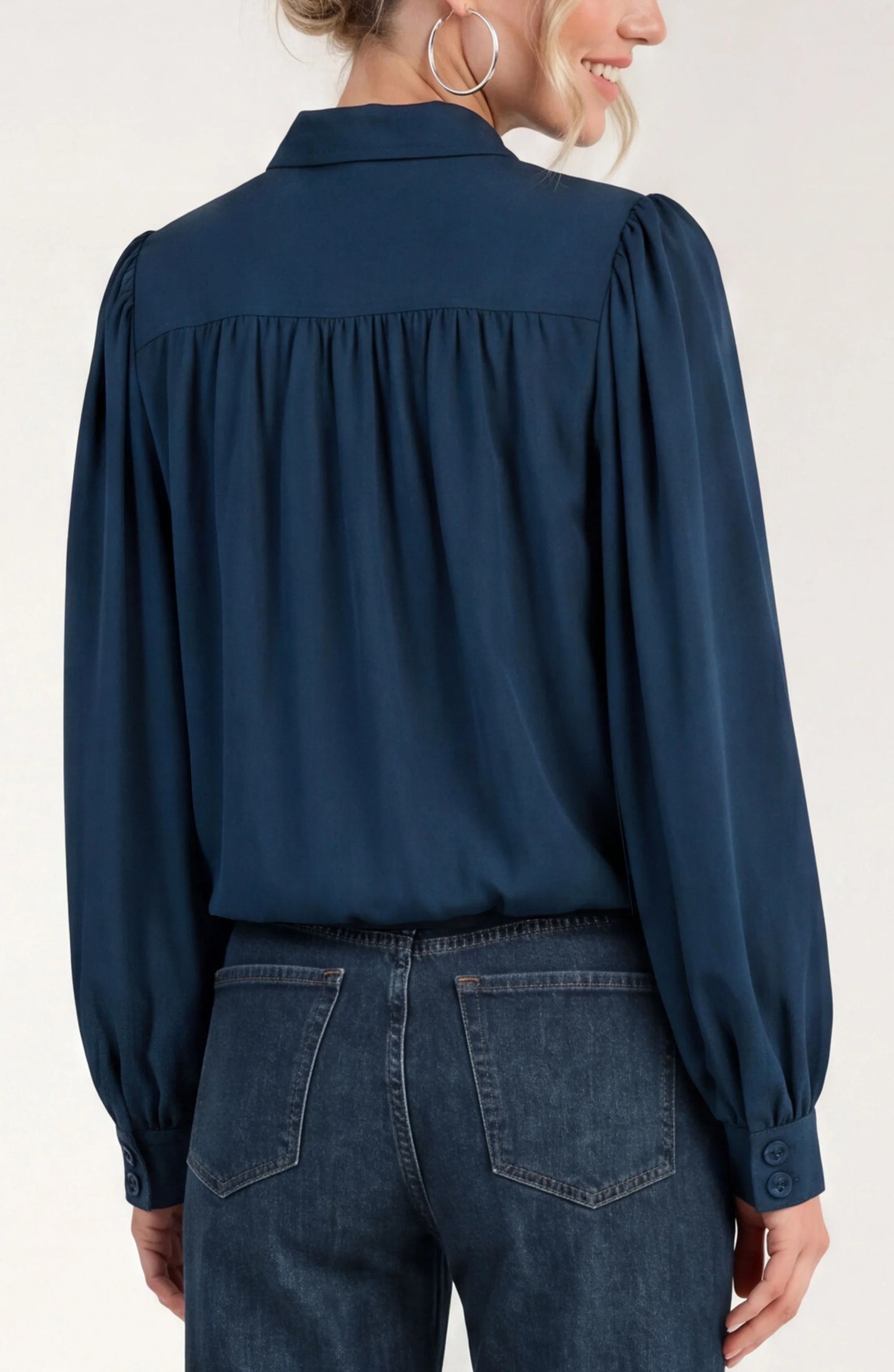 Puffed Sleeve Jacket - Oxford Navy