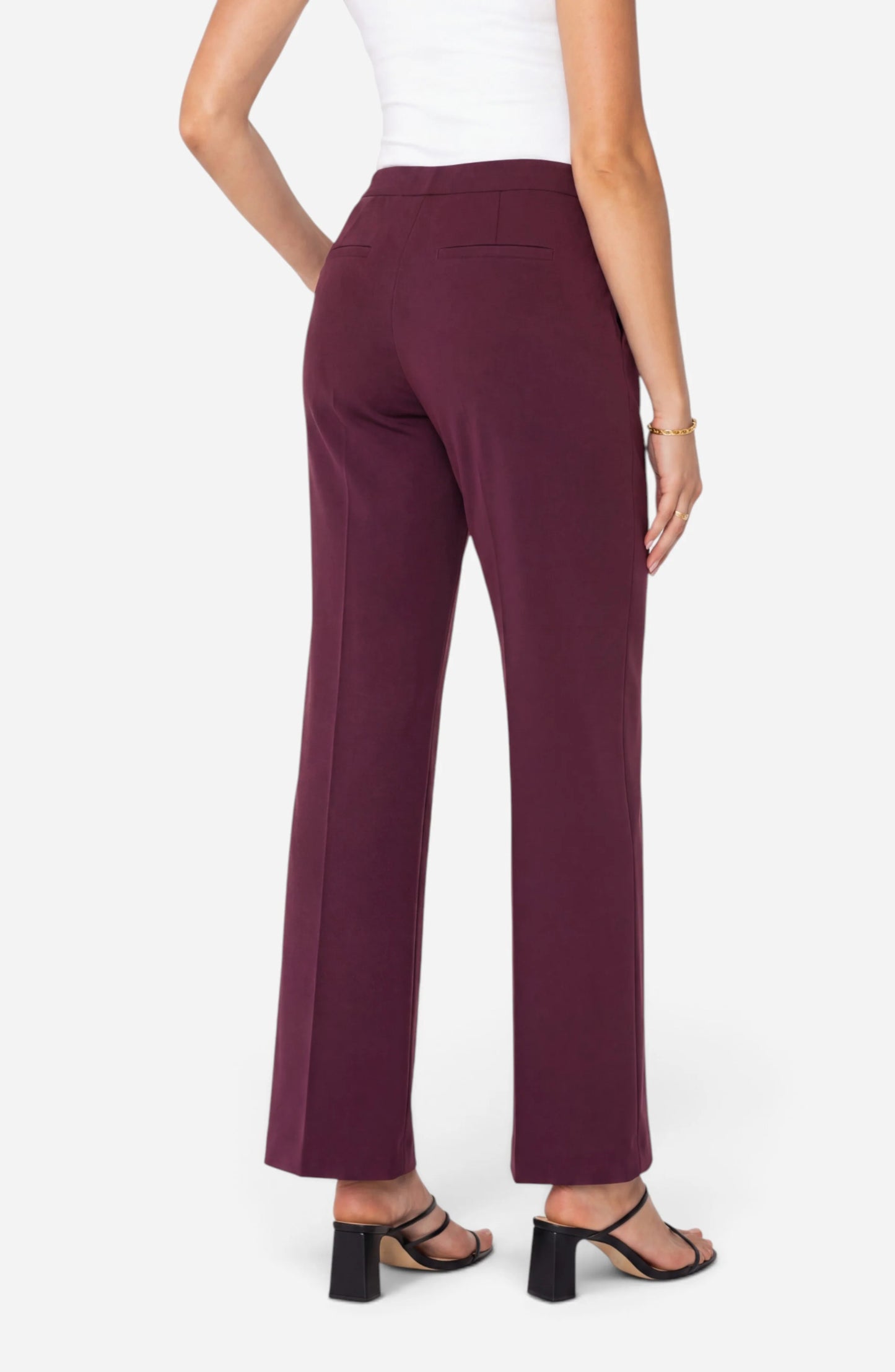 Kayla PullOn Wide Trousers - DarkOxblood