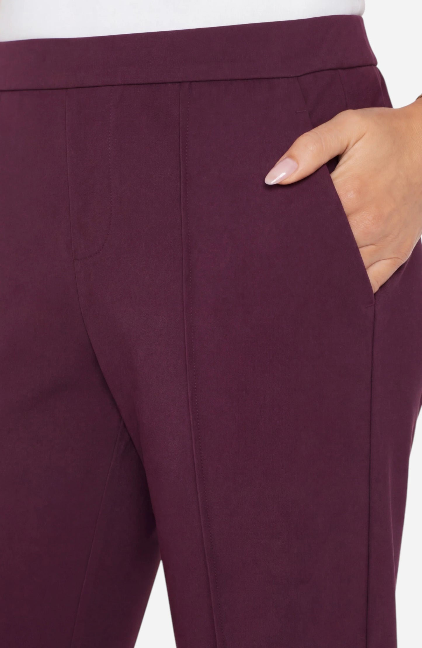 Kayla PullOn Wide Trousers - DarkOxblood