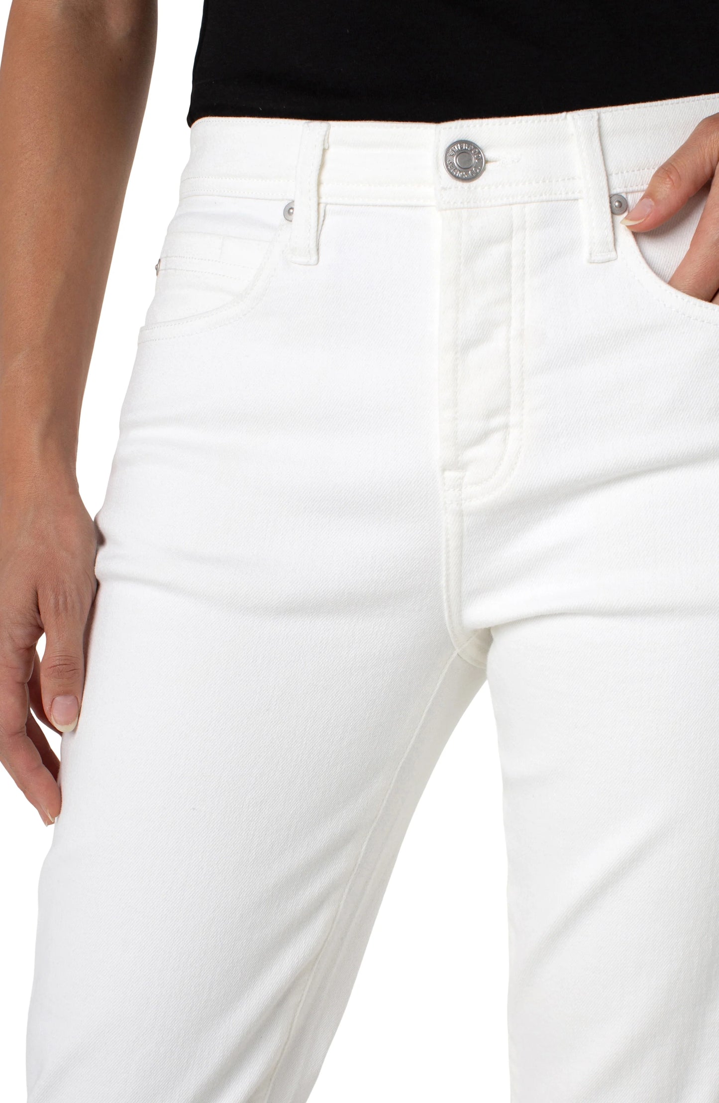 Keeper Boyfriend Pants with Rolled Cuff - Bright White