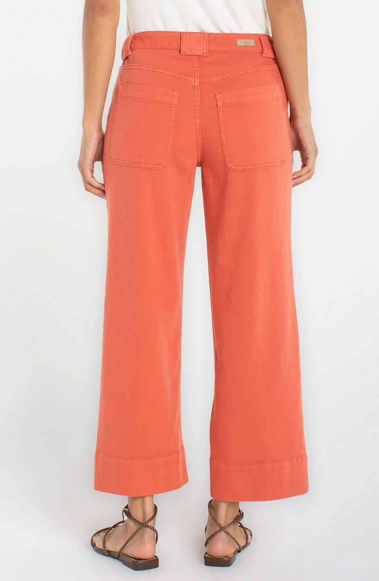 Stride Wide Leg Cropped Cargo Pants - Red Clay