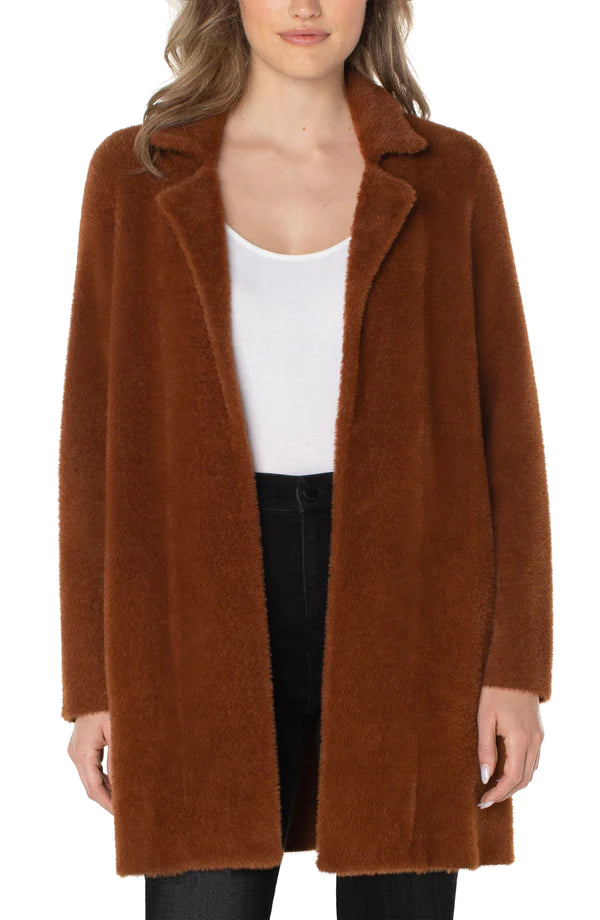 Load image into Gallery viewer, Open Front Coatigan Sweater - Penny Brown

