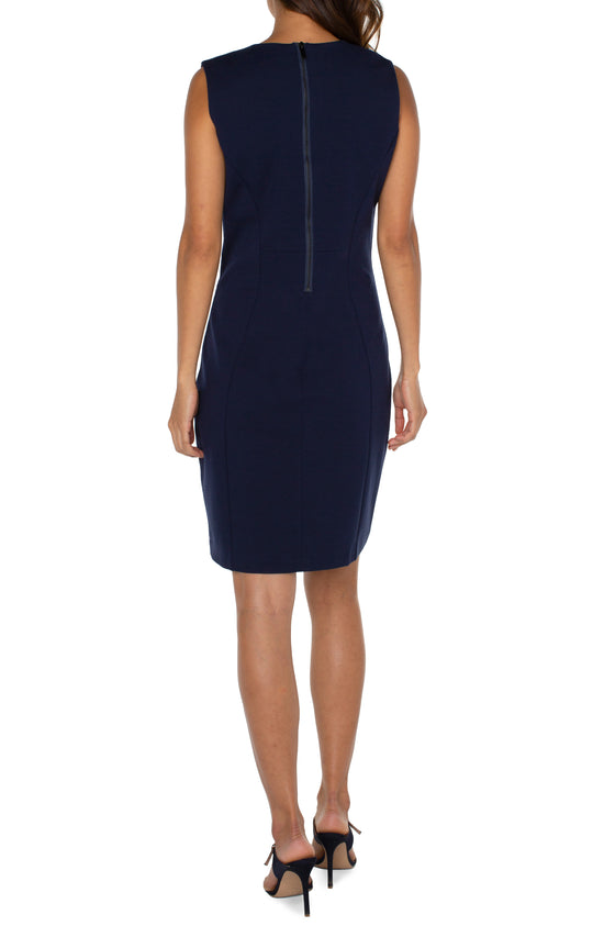 Sleeveless Sheath Dress - Cadet Blue