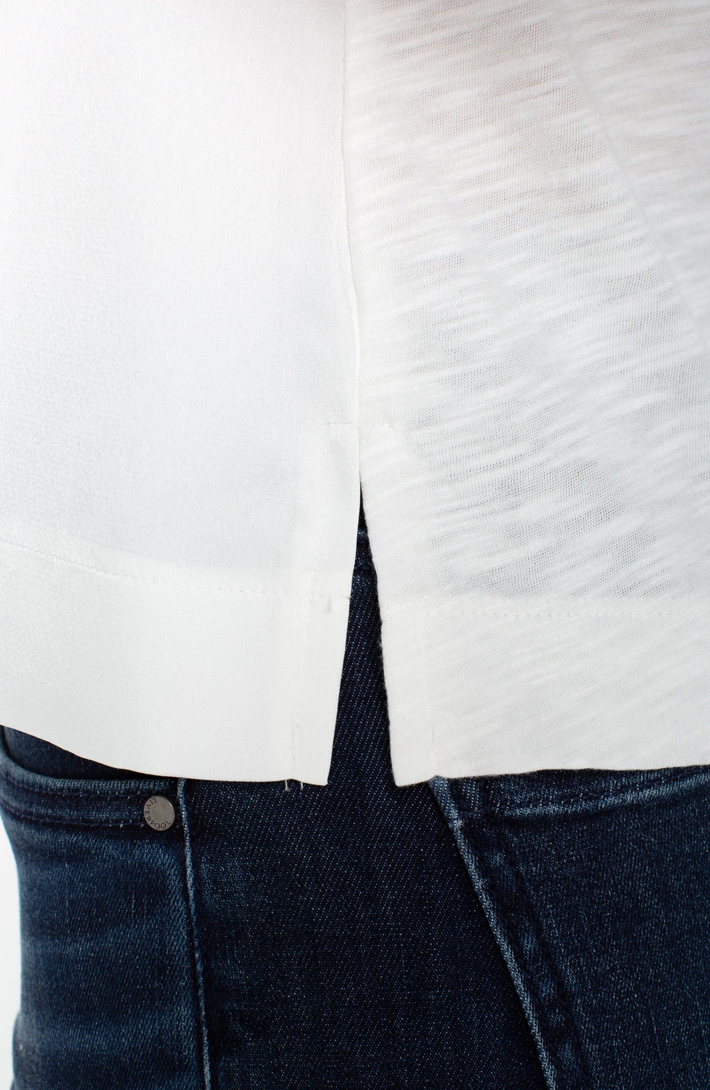 Sleeveless V-Neck Woven-to-Knit Top - Whipped Cream