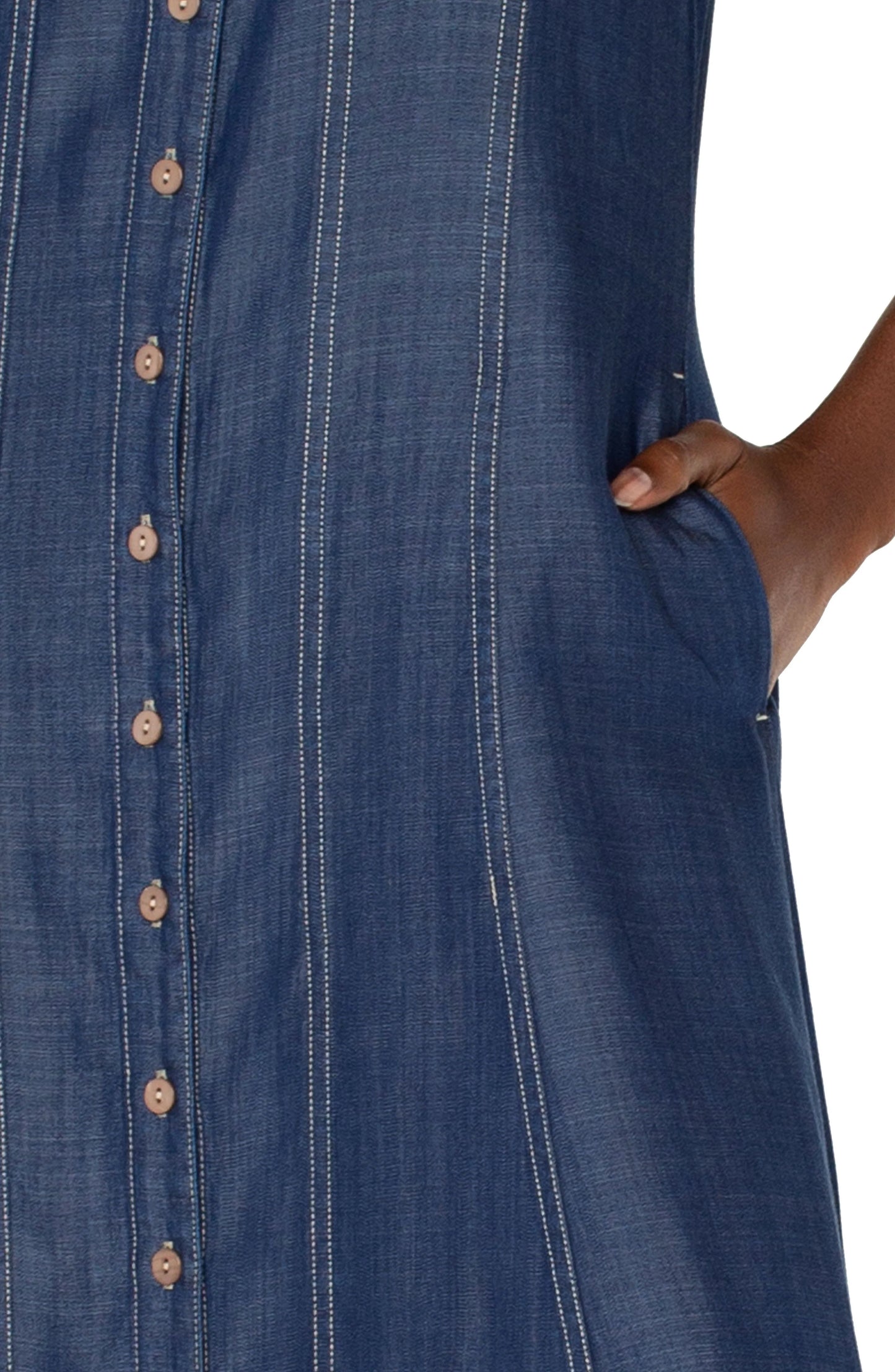 Button Down Maxi Dress - Rinse Wash
