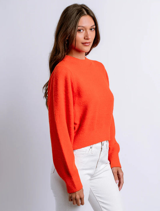 Cararra Solid Color Sweater - Orange Flame