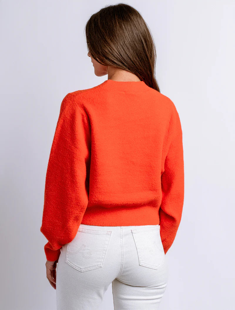 Cararra Solid Color Sweater - Orange Flame