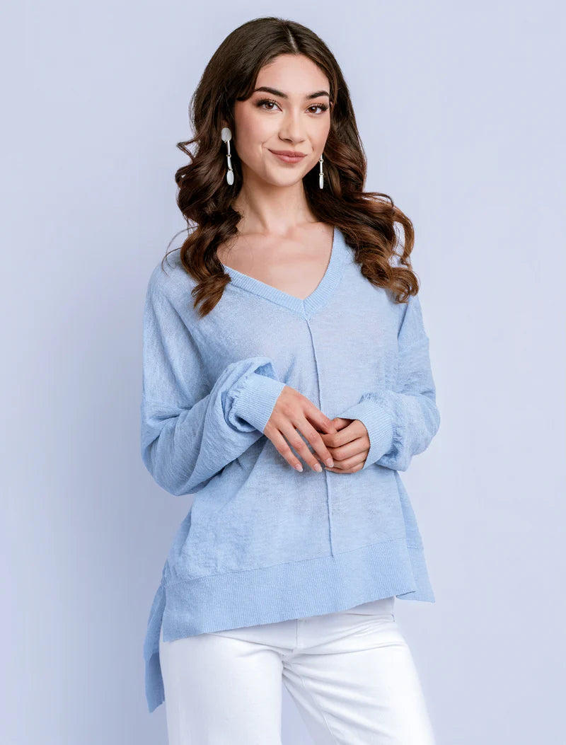Nebula Wagner V-Neck Sweater - Light Blue