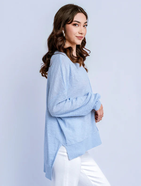 Nebula Wagner V-Neck Sweater - Light Blue